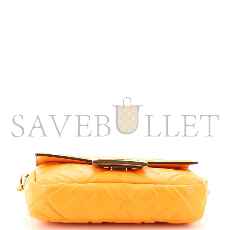 FENDI BAGUETTE NM BAG ZUCCA EMBOSSED LEATHER MINI  (18*13*5cm)